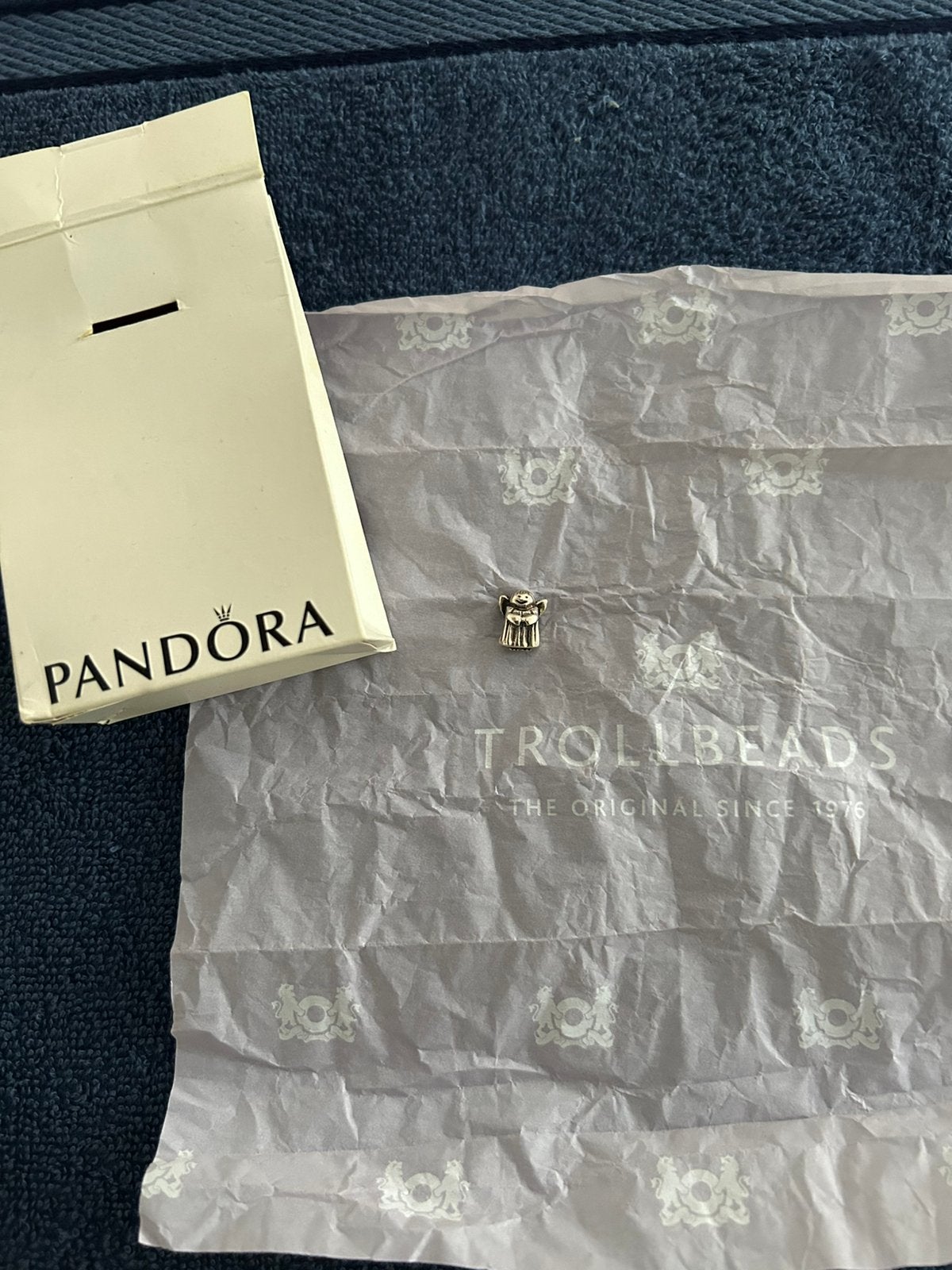 Pandora zilveren bedel engeltje, Ophalen of Verzenden, Zo goed als nieuw, Zilver, Pandora