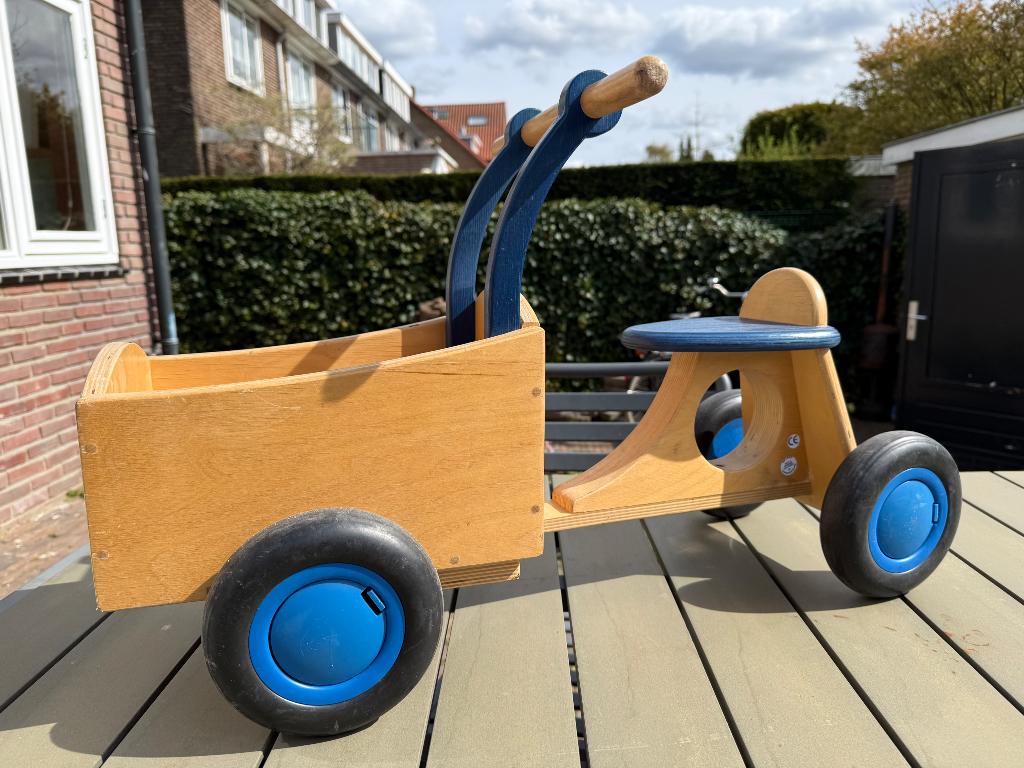 Peuter bakfiets van hout / van Dijk, Dani, Ophalen, Zo goed als nieuw, Minder dan 16 inch, Van Dijk