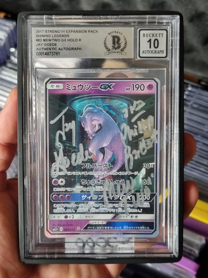 Mewtwo GX Holo R gesigneerd door Jay Goede BGS 10, Ophalen of Verzenden