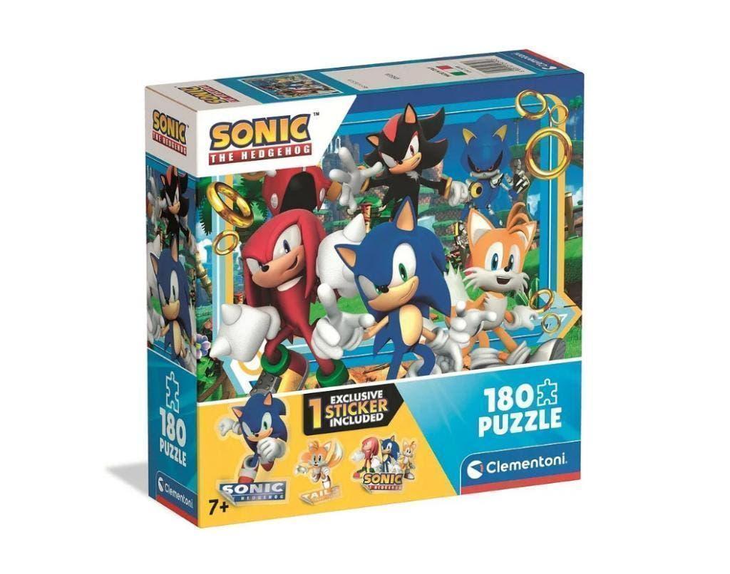 Sonic Puzzel - 180 stukjes - Clementoni (met gratis sticker), Nieuw, Nvt, Nvt, Nvt