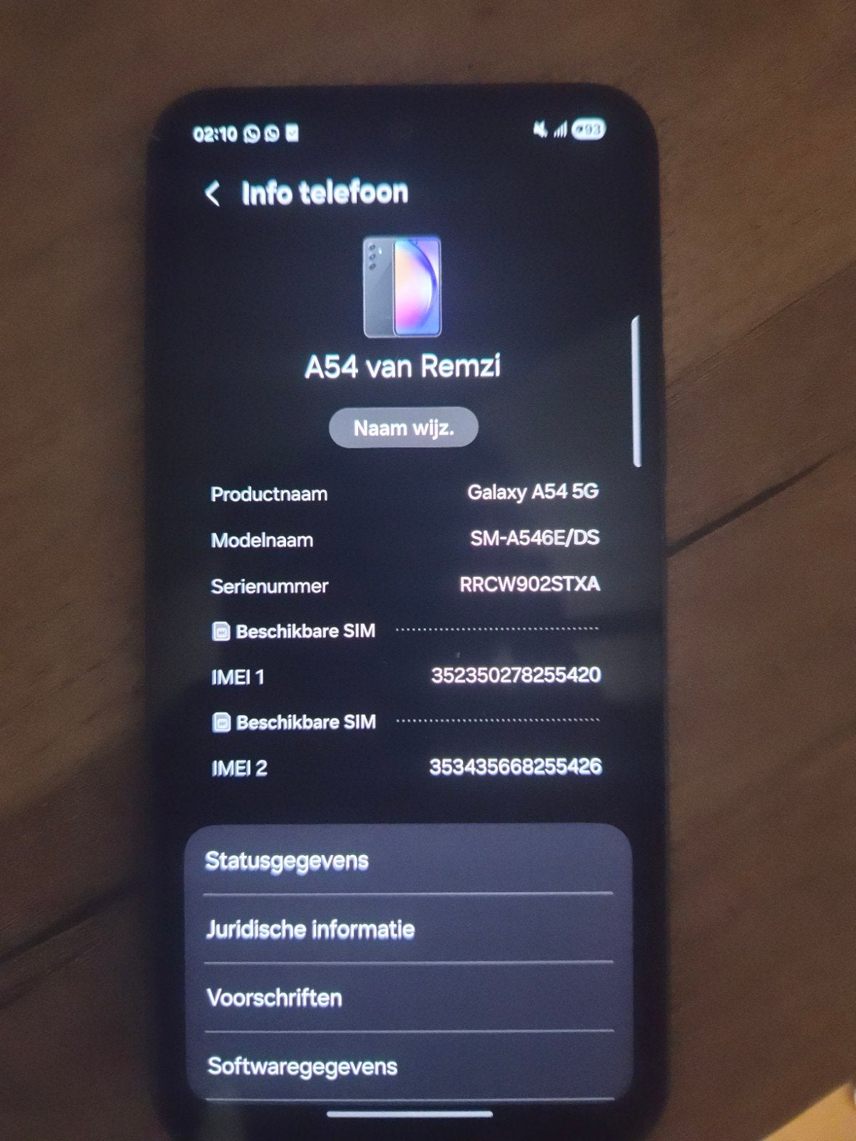 Samsung Galaxy A54 5G -  gebruikt, Telecommunicatie, Ophalen, Gebruikt, Zwart, Touchscreen