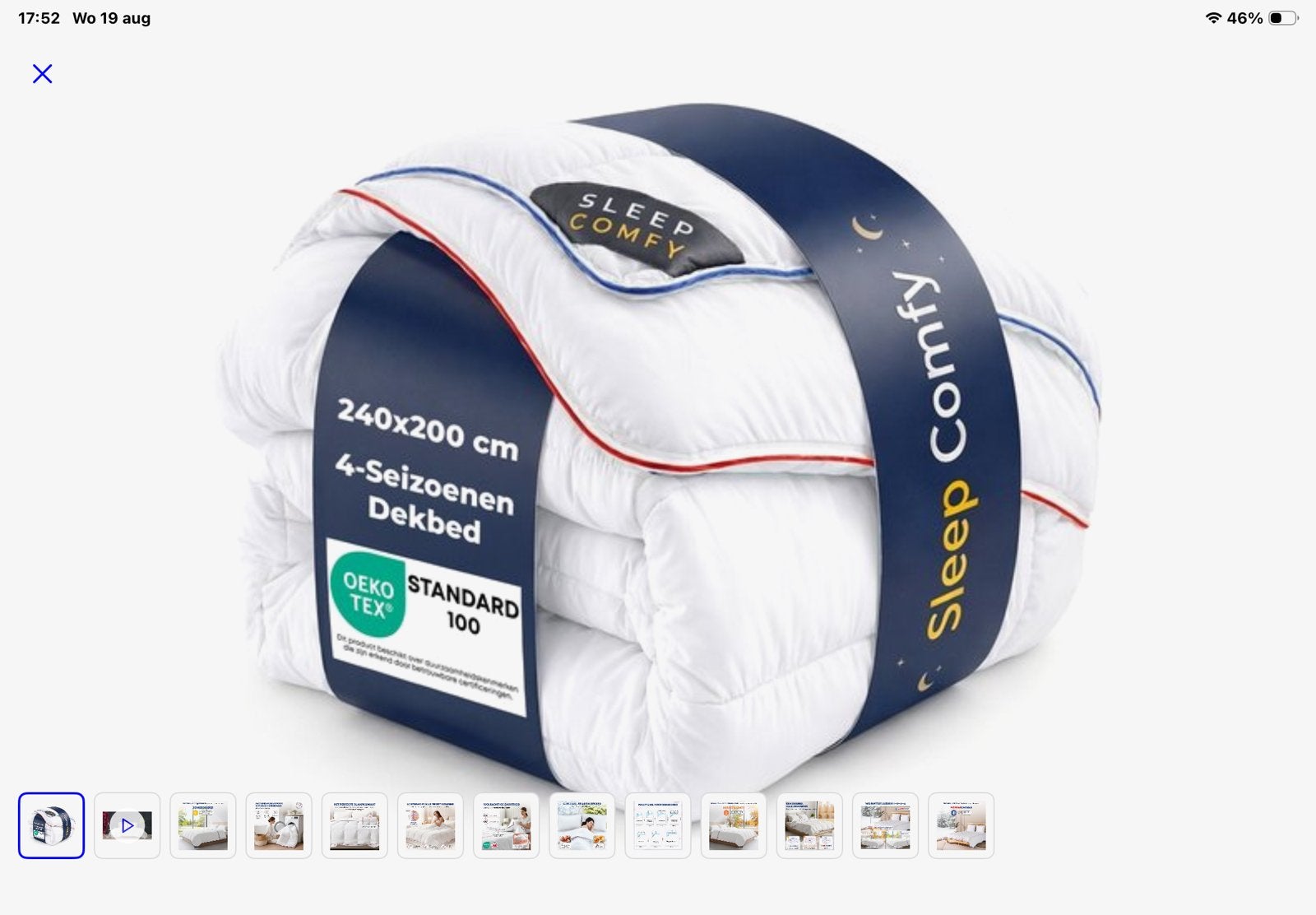 4 seizoenendekbed 240x200, Huis en Inrichting, Slaapkamer | Beddengoed, Ophalen, Anti-allergisch, Lits-jumeaux, Wit