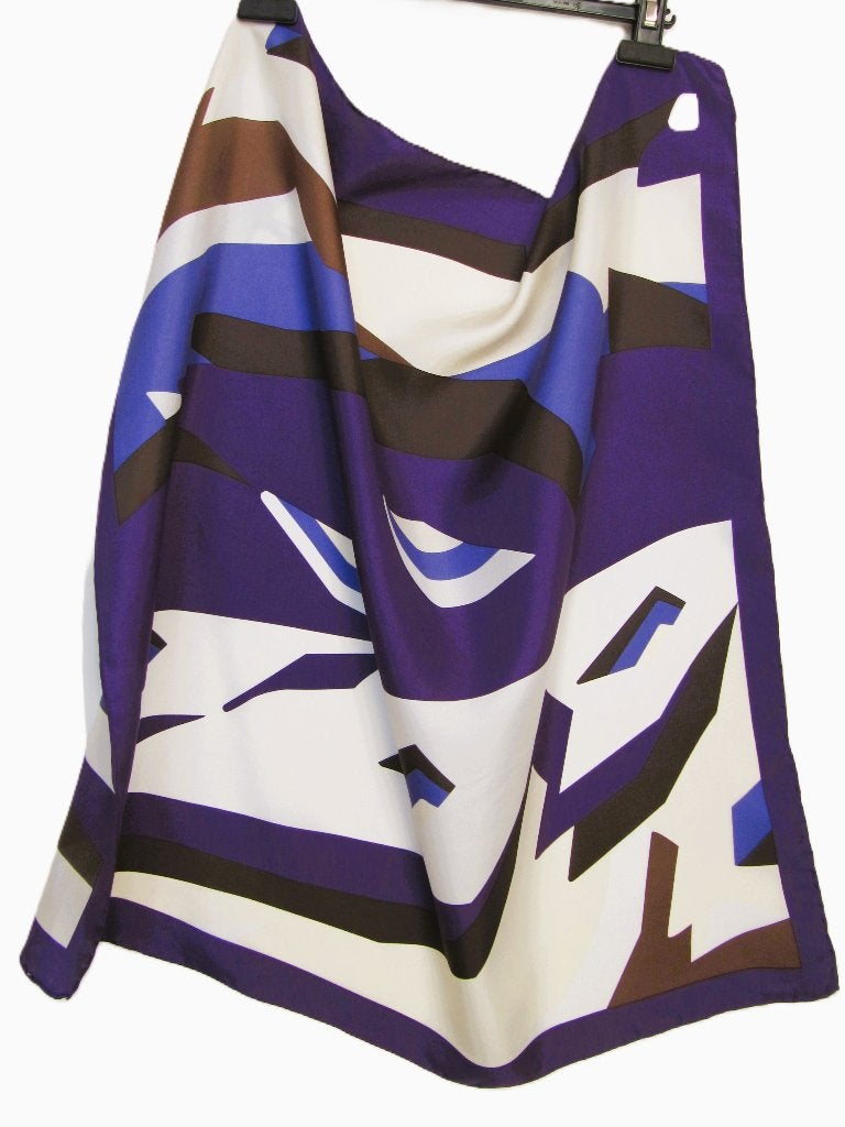 Sintesis zijden sjaaltje paars bruin kit (nek/haar/tas), Verzenden, Maat 46/48 (XL) of groter, Sintesis, Zo goed als nieuw