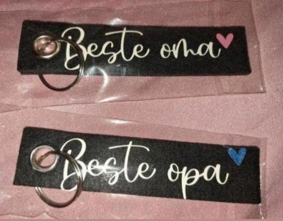Sleutelhanger 'Beste oma' of 'Beste opa', Ophalen of Verzenden, Nieuw, Overige typen