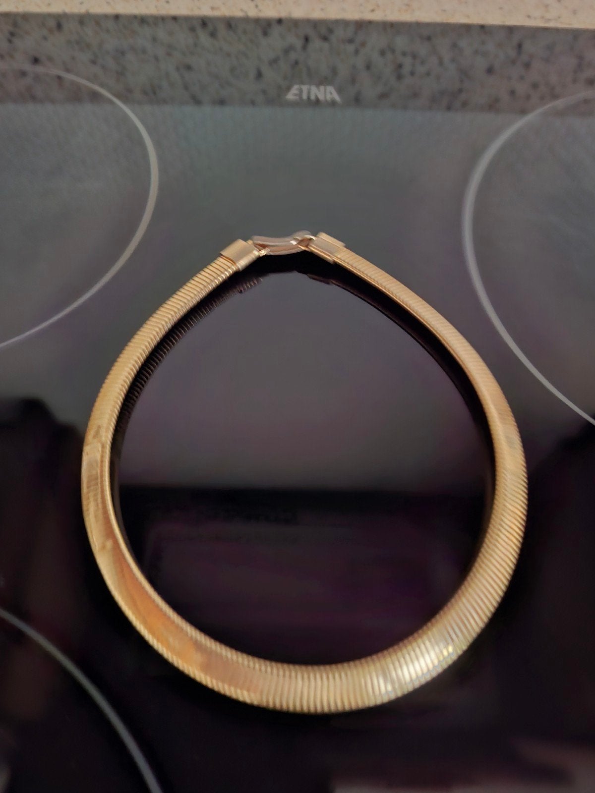 Gouden slangencollier, vintage ketting, Ophalen of Verzenden