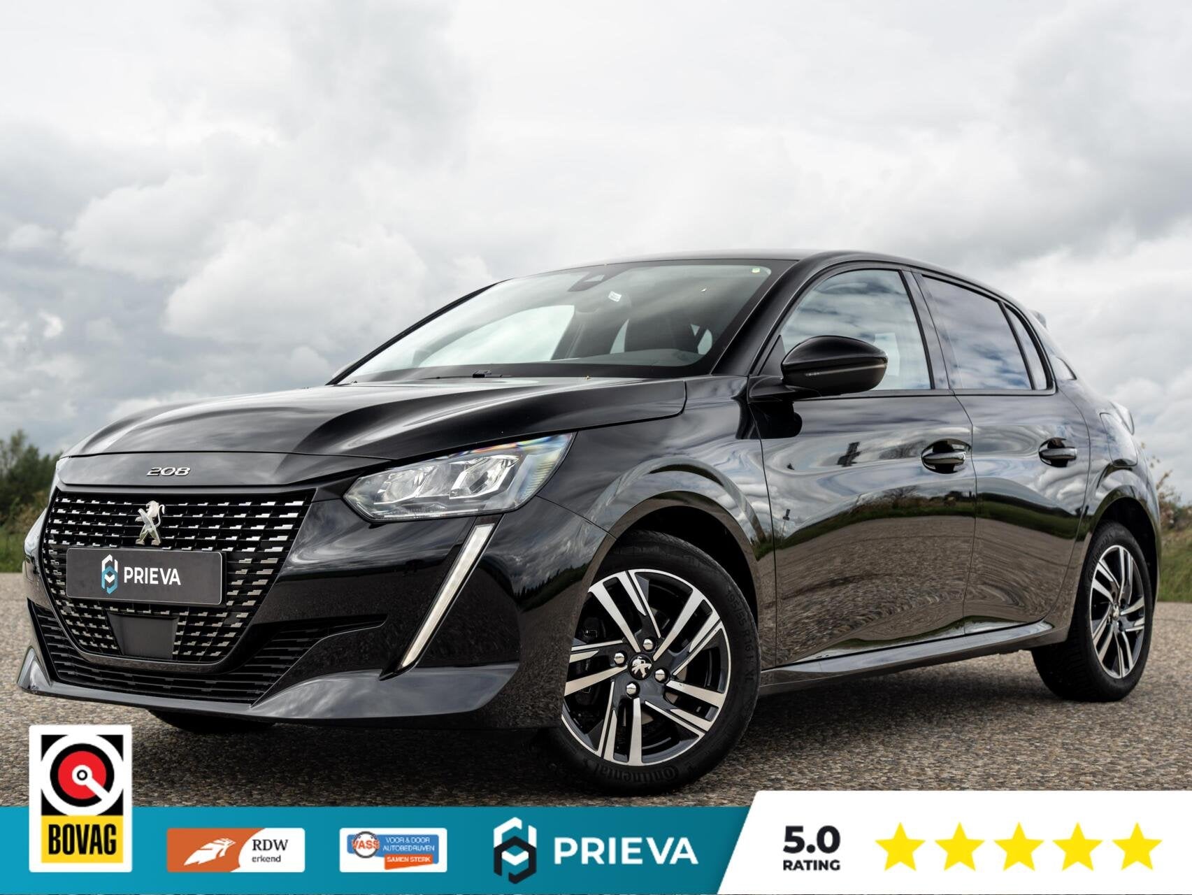 Peugeot 208 1.2 PureTech Allure Automaat 100PK | Dealer Onde, Auto's, Dealer onderhouden, Gebruikt, Zwart, Leder en Stof