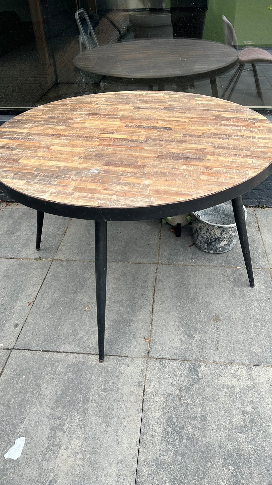 Ronde tafel 120 doorsnee, Ophalen, Gebruikt, Rond, Metaal