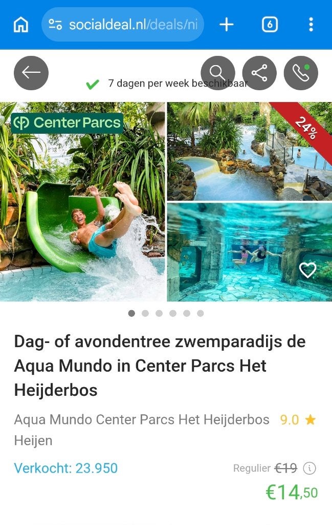 GEZOCHT 2 dagtickets volw Aqua mundo Heijderbos, Twee personen, Ticket of Toegangskaart