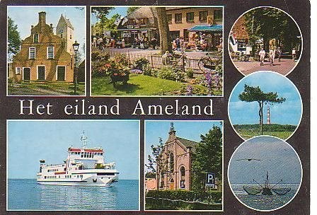 Ansichtkaart 	Ameland	7-luik, Verzenden, 1980 tot heden, Waddeneilanden