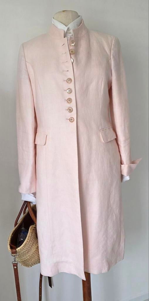 Pauw Scapa lange blazer in roze linnen 40/42, Pauw Scapa, Ophalen of Verzenden, Zo goed als nieuw, Roze
