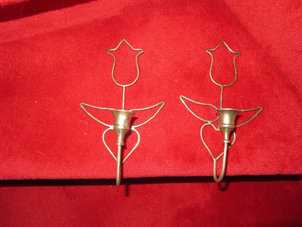 Vintage Nieuw KANDELAARS 2 Tulpen voor tegen Wand + 1Staande, Ophalen of Verzenden