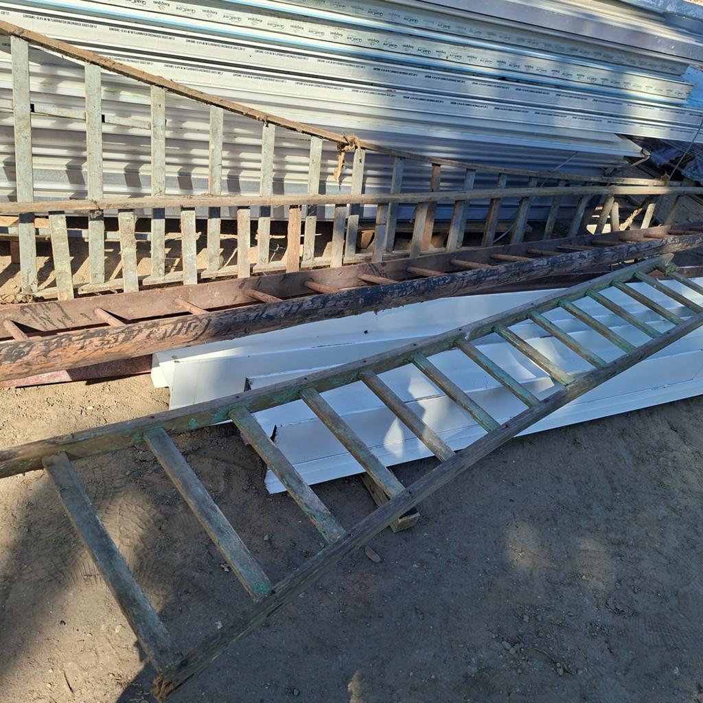 Oude houten ladders, Doe-het-zelf en Verbouw, Metalen, Ophalen, Gebruikt