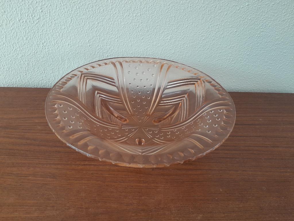 vintage fruitschaal , gekleurd glas , 29 cm, Ophalen of Verzenden, Overige stijlen, Glas, Schaal of Schalen