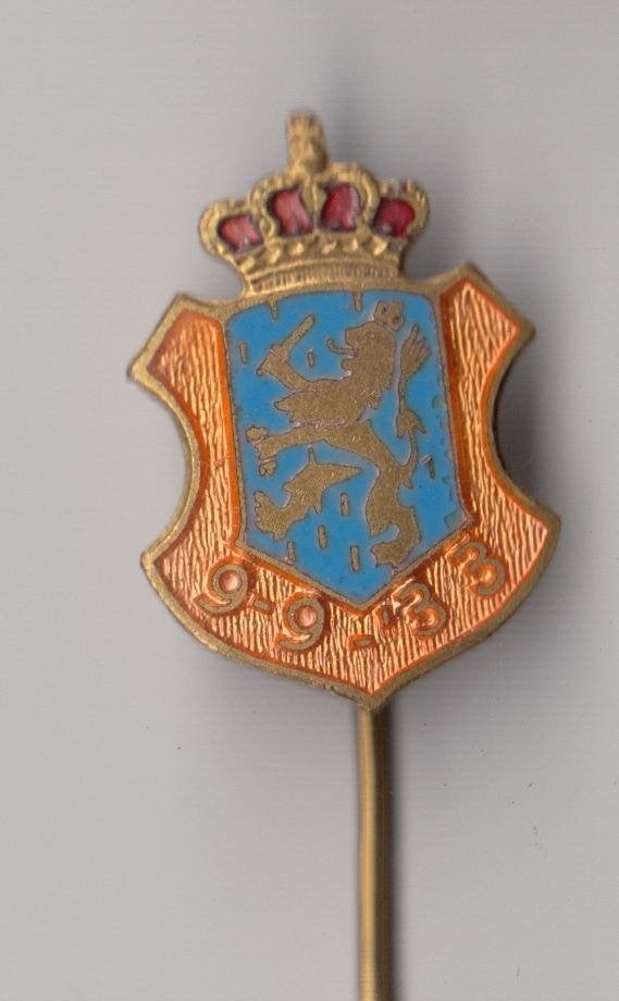 Koningin Wilhelmina 1933 emaille Oranje speldje, Verzamelen, Speldjes, Pins en Buttons, Gebruikt, Niet vindbaar, Niet vindbaar