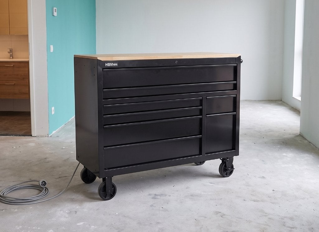 Gereedschapswagen, 8 laden, 142 cm, zwart (HBM), Ophalen, Nieuw, 120 tot 170 cm