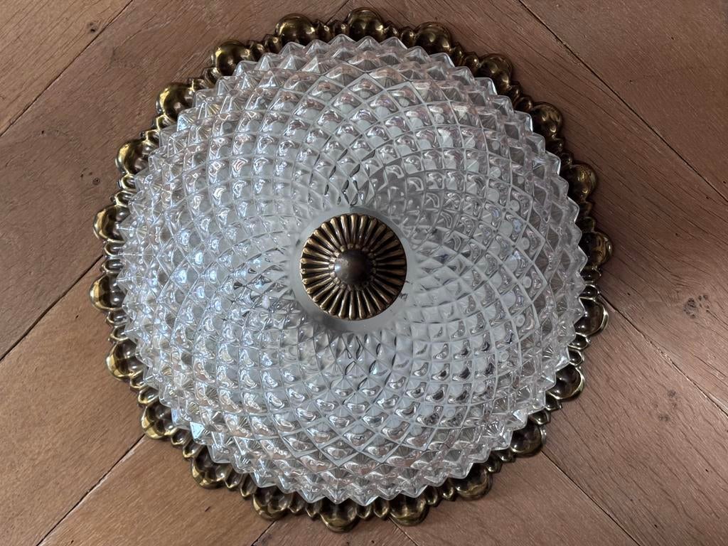Vintage lamp, artdeco plafonnière, barok plafondlamp, Ophalen of Verzenden