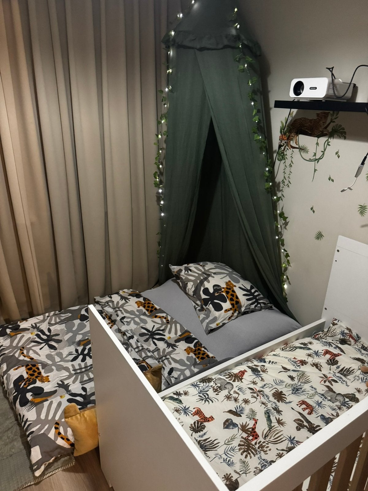Complete jungle slaapset, Ophalen, Zo goed als nieuw, Minder dan 140 cm, 70 tot 85 cm