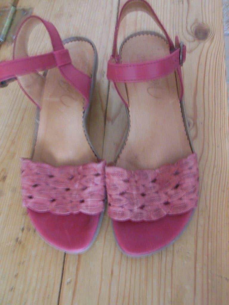mooi rode leren open damesschoen maat 38, Ophalen, Sandalen of Muiltjes, Zo goed als nieuw, Vabeene