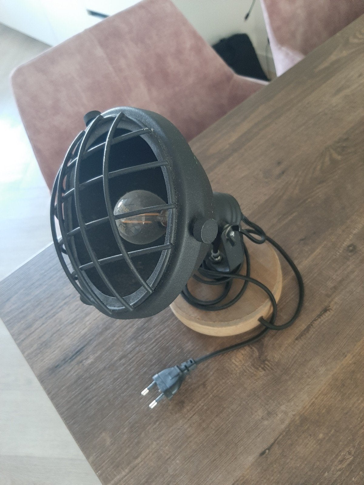 Industriële tafellamp, Met schakelaar, Ophalen of Verzenden, Zwart, Industrieel
