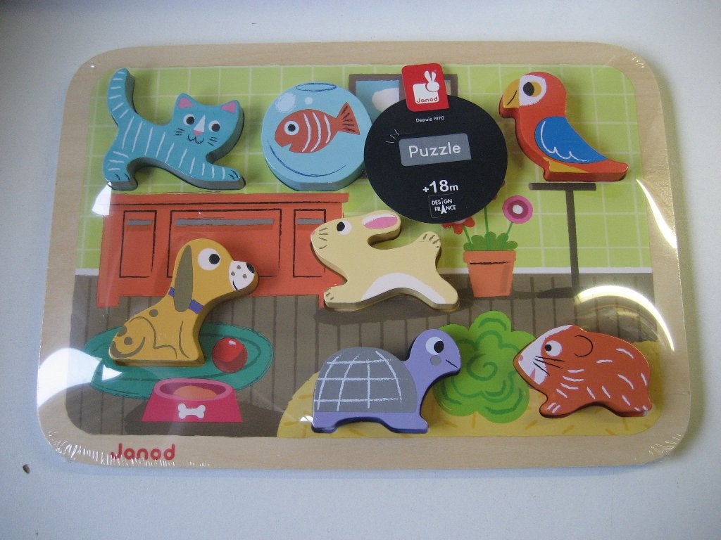 janod inlegpuzzel hout huisdieren nieuw, Ophalen of Verzenden, Nieuw