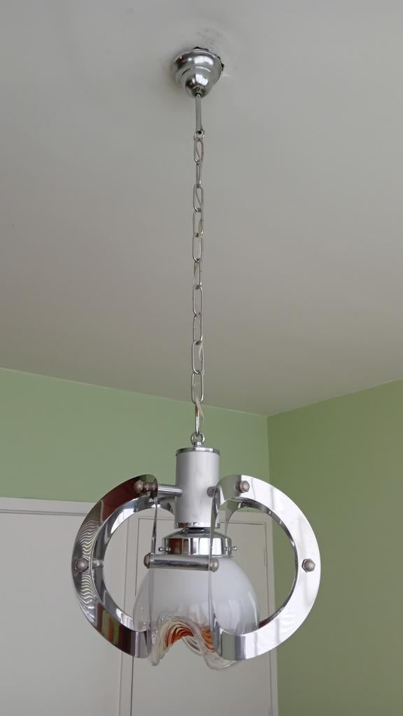Retro / vintage Mazzega hanglamp, Ophalen of Verzenden, Zo goed als nieuw, Glas