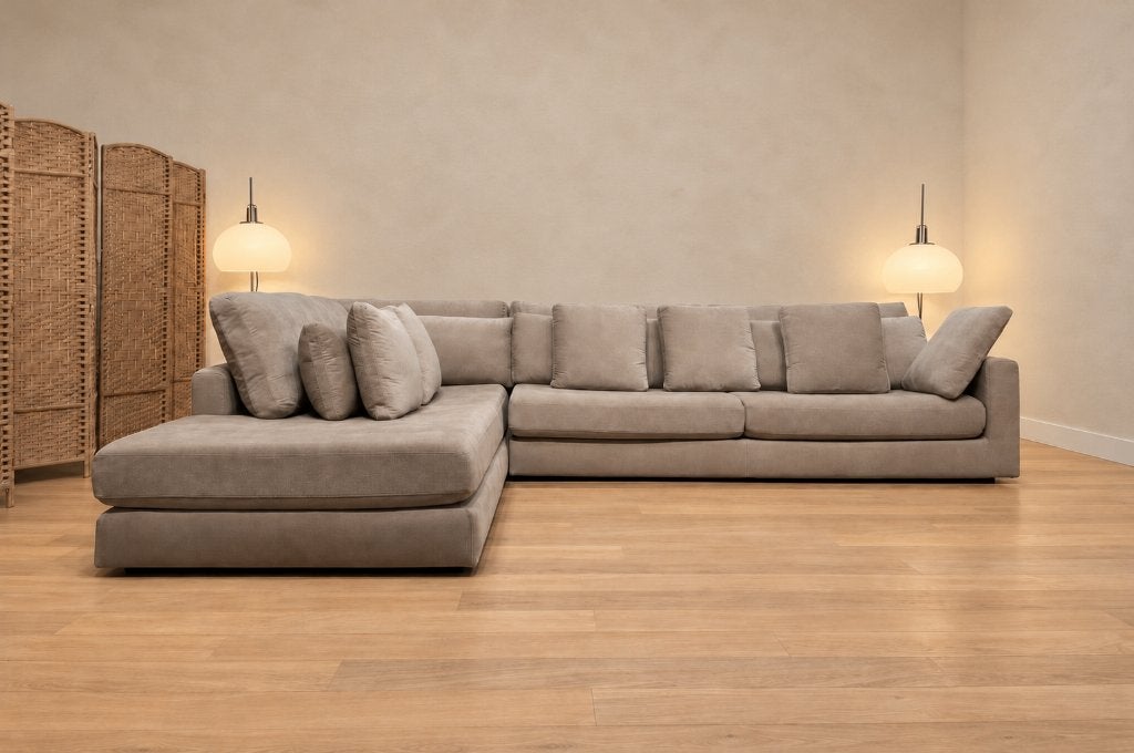 NIEUW Linteloo Mauro Hoekbank Beige + GARANTIE | NP €14.500, Design Bank Bankstel Zetel Hoekbank Linteloo, Hoekbank, Www.designplaats.nl