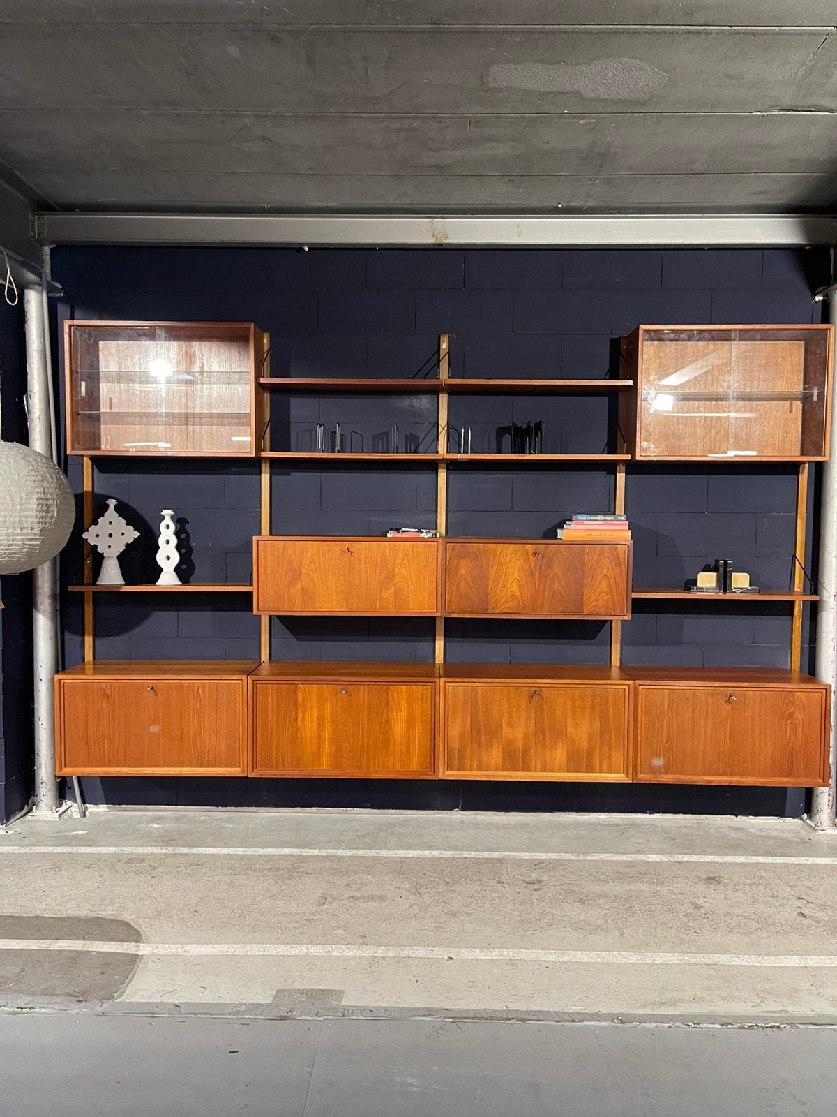 Poul Cadovius by Royal System vintage modulair wandsysteem, Huis en Inrichting, Kasten | Wandmeubels, Gebruikt, 200 cm of meer