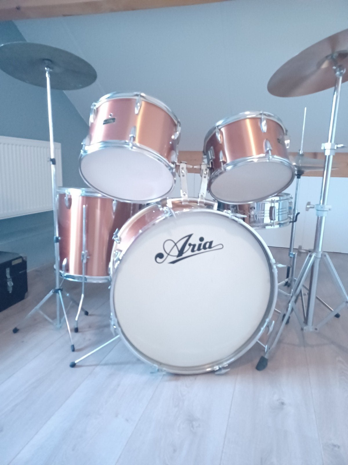 Zeer mooie Aria Pro Vintage 5-delig drumstel, Ophalen, Gebruikt, Overige merken