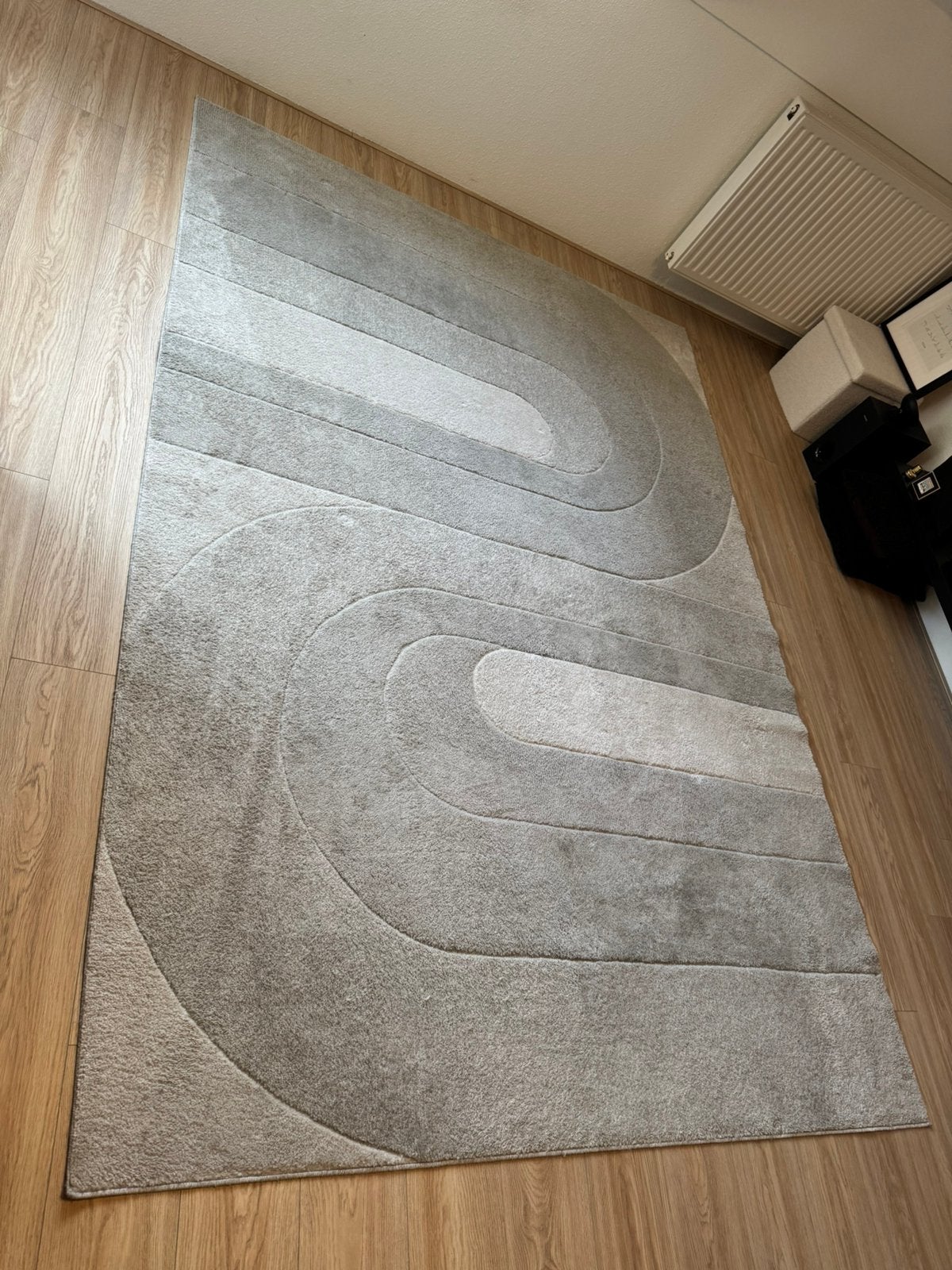 Groot beige grijs vloerkleed 290x200cm, Ophalen, Gebruikt, Beige, 200 cm of meer