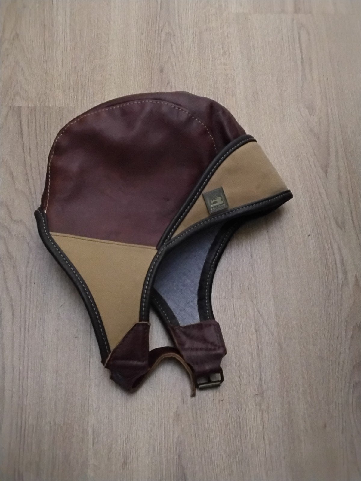 NIEUWCUSTOM MADE LEDEREN HELM, Ophalen of Verzenden