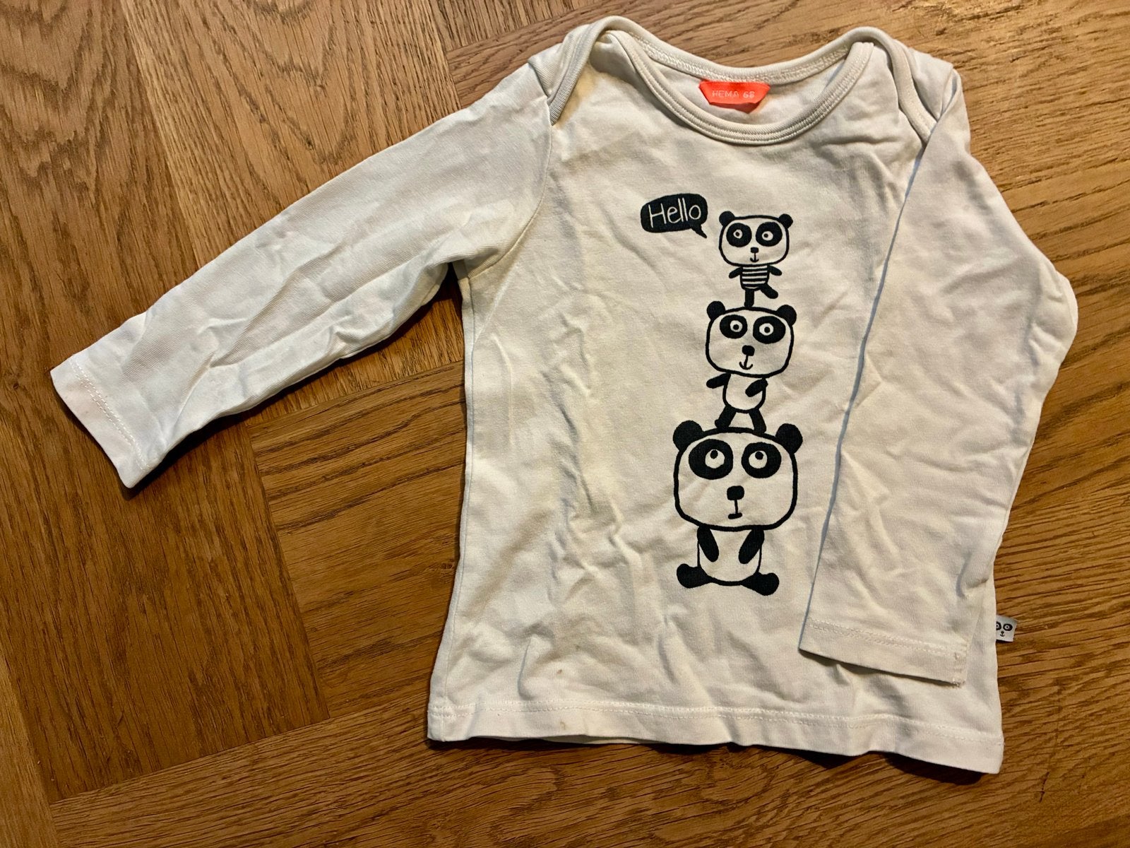 Hema Longsleeve met Panda's - Maat 68, Ophalen of Verzenden, Gebruikt, Jongetje of Meisje, Shirtje of Longsleeve
