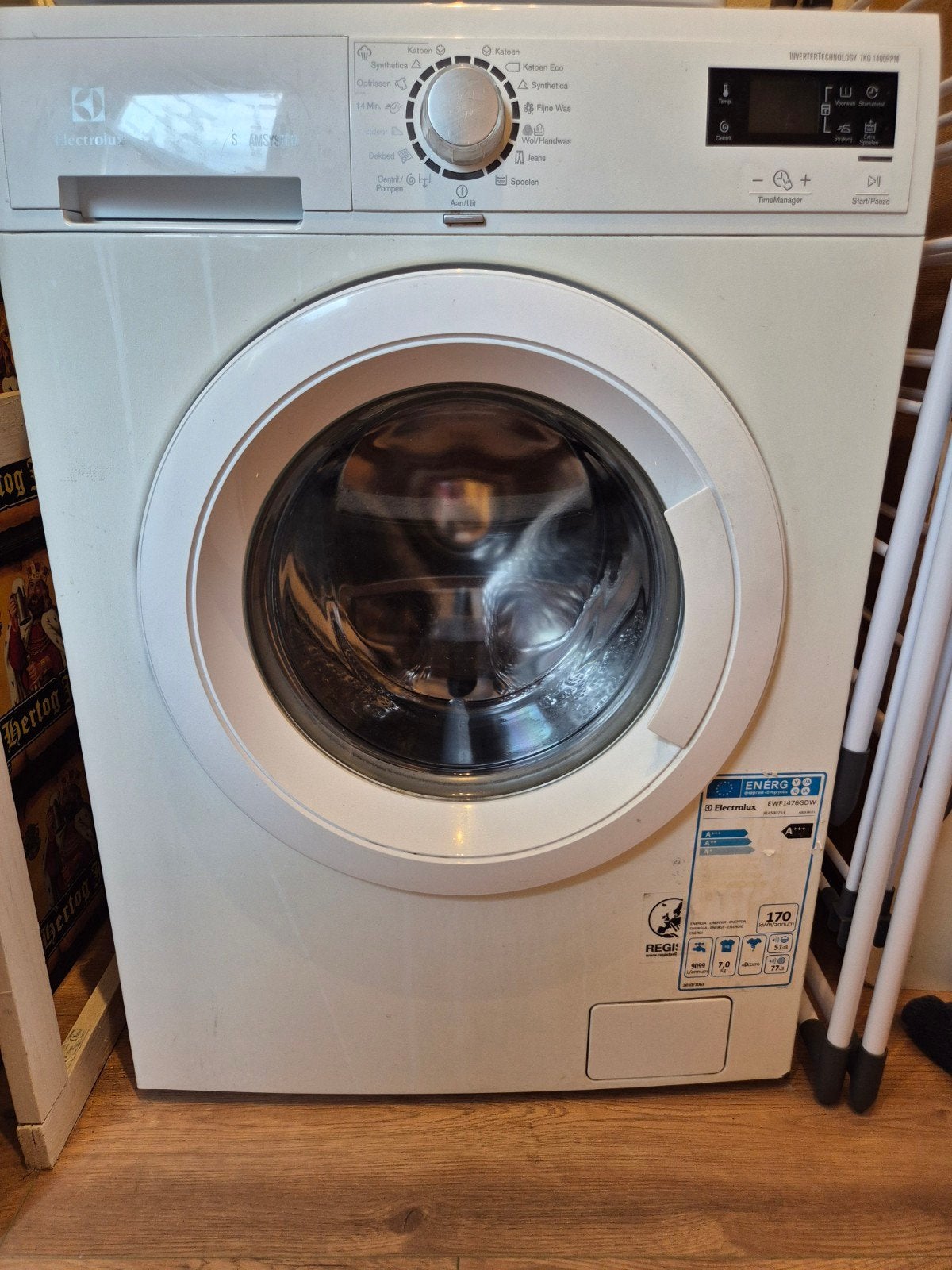 Wasmachine, Witgoed en Apparatuur, Wasmachines, Ophalen, 1200 tot 1600 toeren, 85 tot 90 cm
