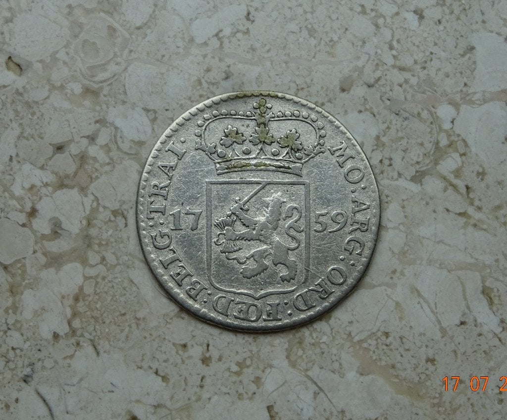 1/4 gulden Utrecht 1759, Vóór koninkrijk, Verzenden, Zilver, 25 cent