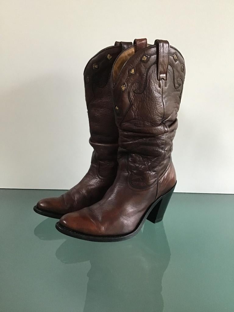 Sendra Bohemian leren bruine laarzen 38 | Gratis verzenden, Bruin, Verzenden, Zo goed als nieuw, Hoge laarzen