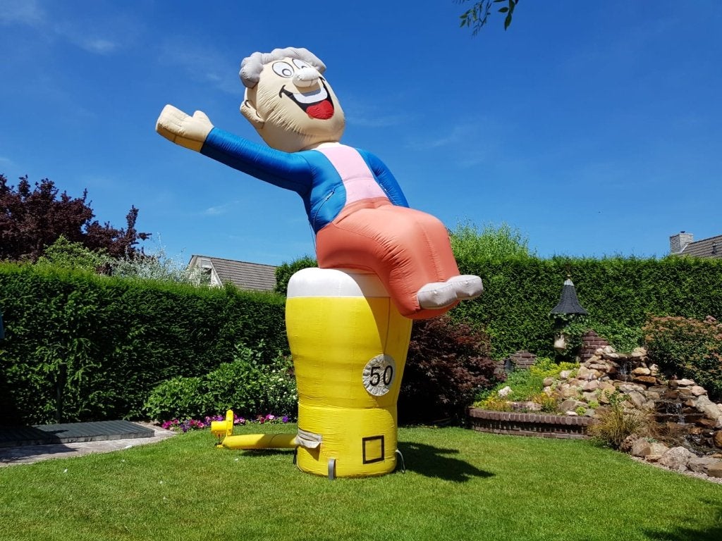 ABRAHAM BIERGLAS opblaasbare pop verjaardag 50 jaar feest, Ophalen, Zo goed als nieuw, Abraham of Sarah