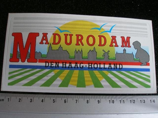 2x sticker Madurodam den haag holland logo parkeerkaart, Verzenden, Zo goed als nieuw, Bedrijf of Vereniging