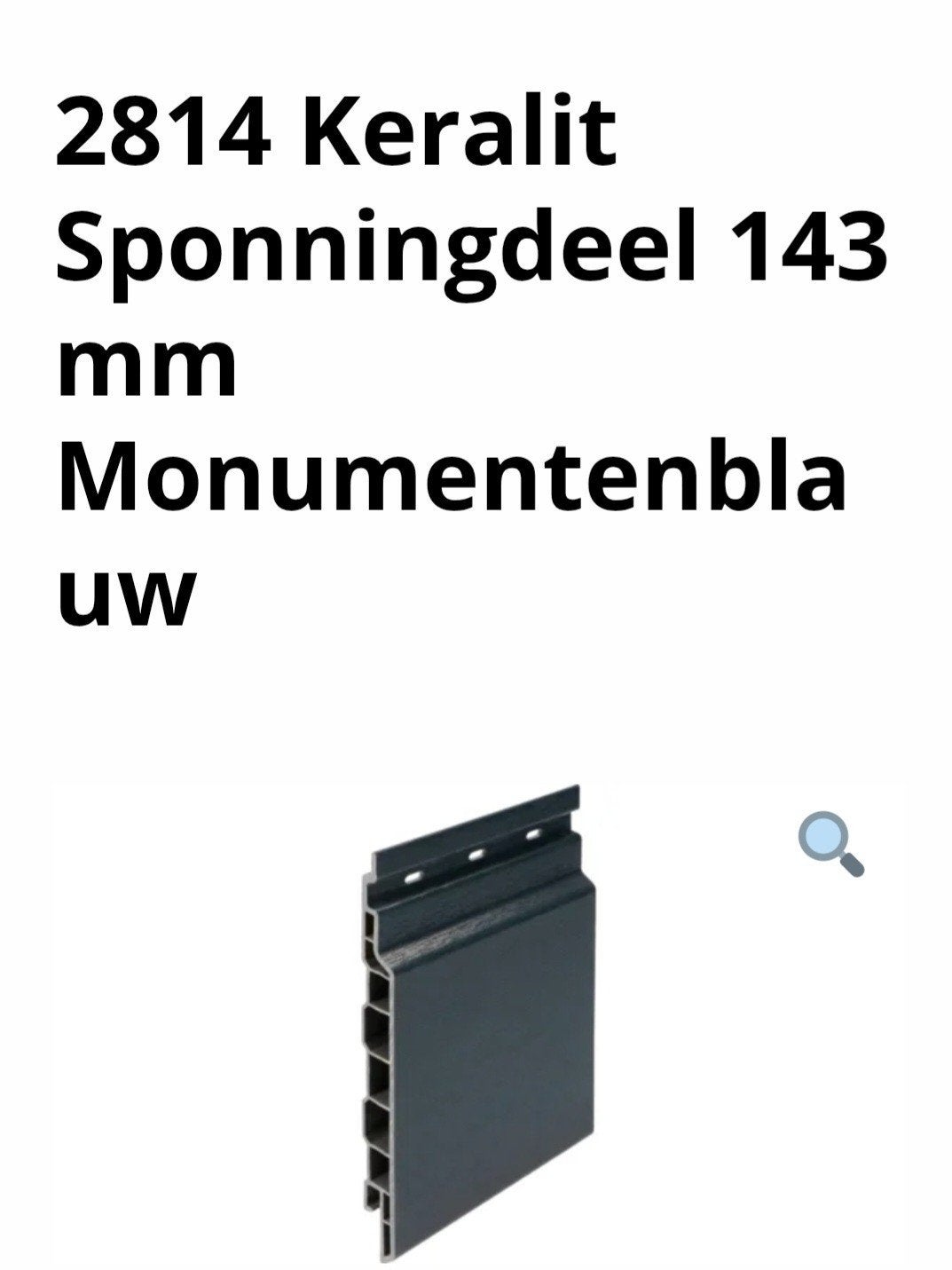 Keralit Monumentenblauw sponningdeel 143 mm ral 5004, Ophalen of Verzenden, Nieuw