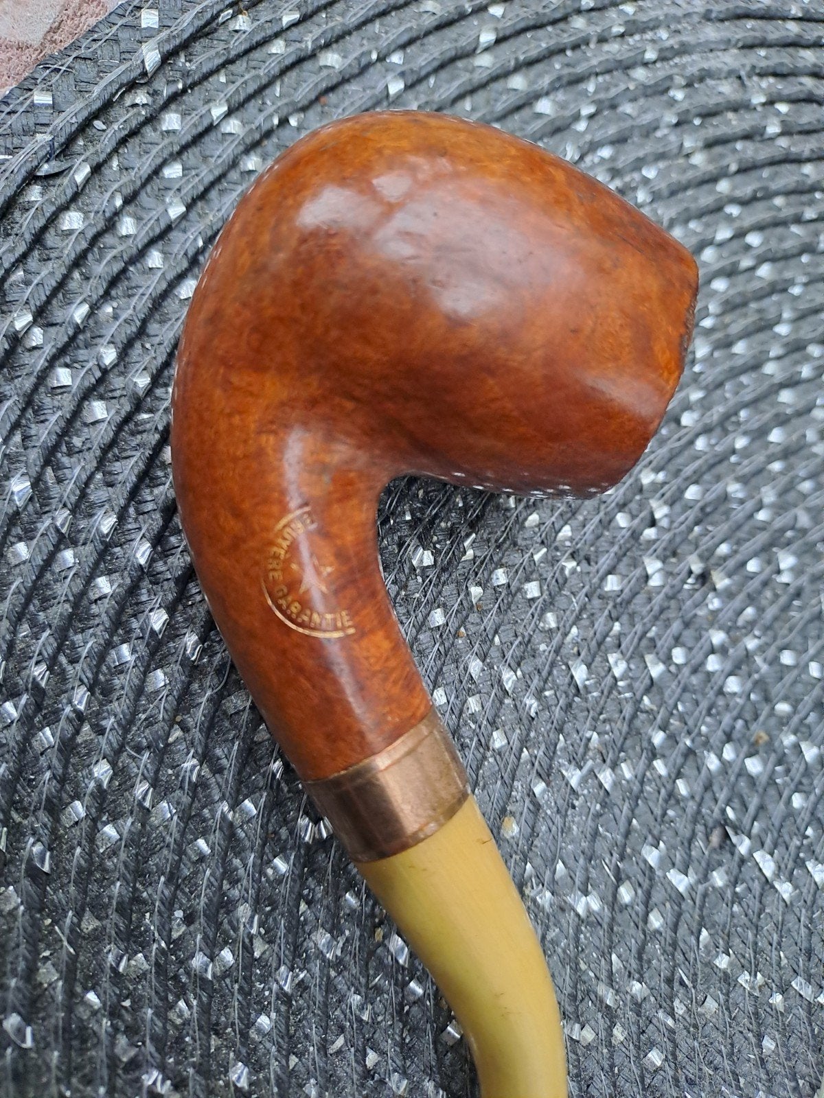 Vintage saint Claude pijp,Bruyere Extra - Bent Billiard, Ophalen of Verzenden, Gebruikt, (Water)pijp