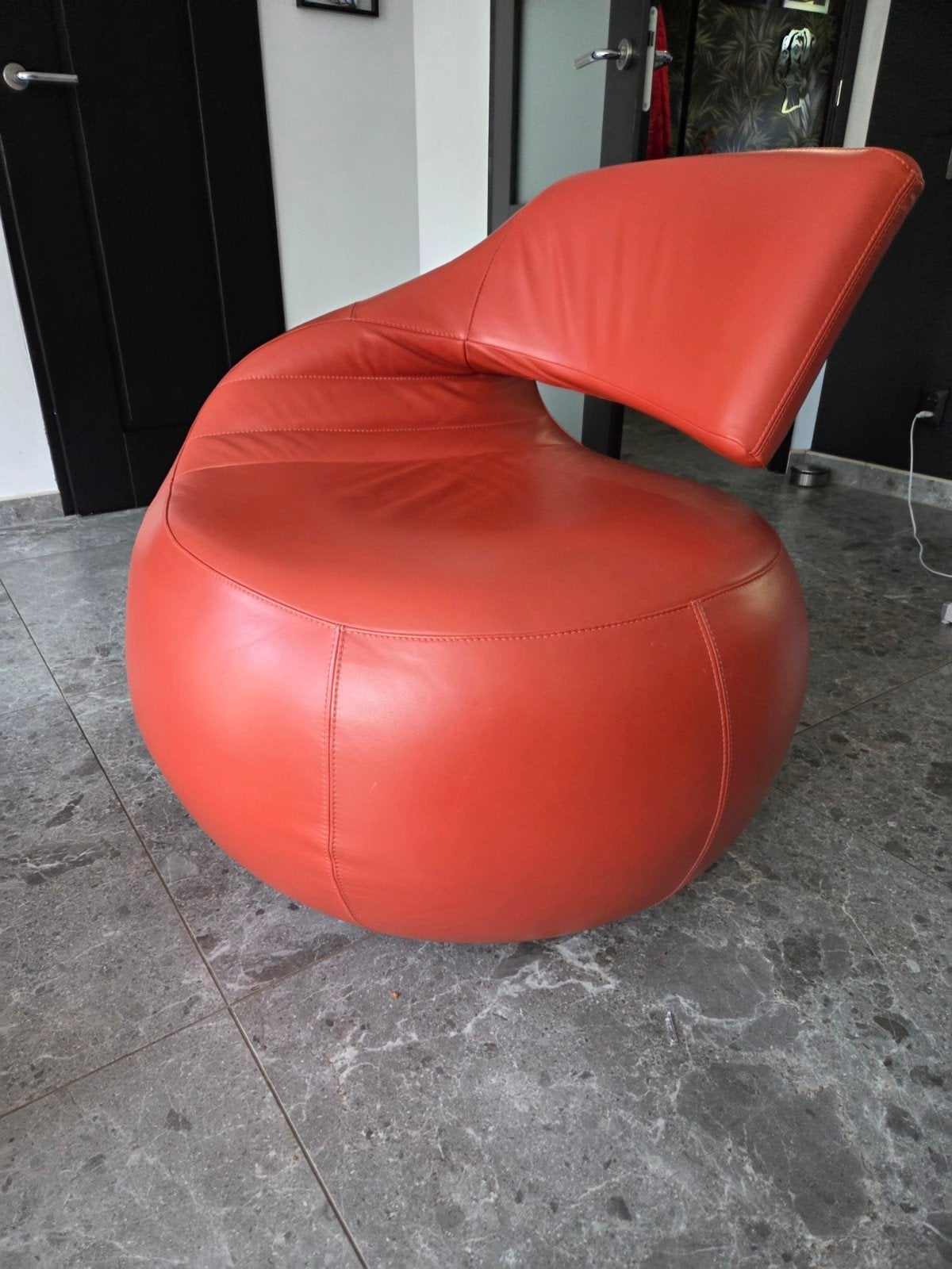Leolux Gisa fauteuil terra - uitstekende staat, Ophalen, Zo goed als nieuw, 75 tot 100 cm, Leer