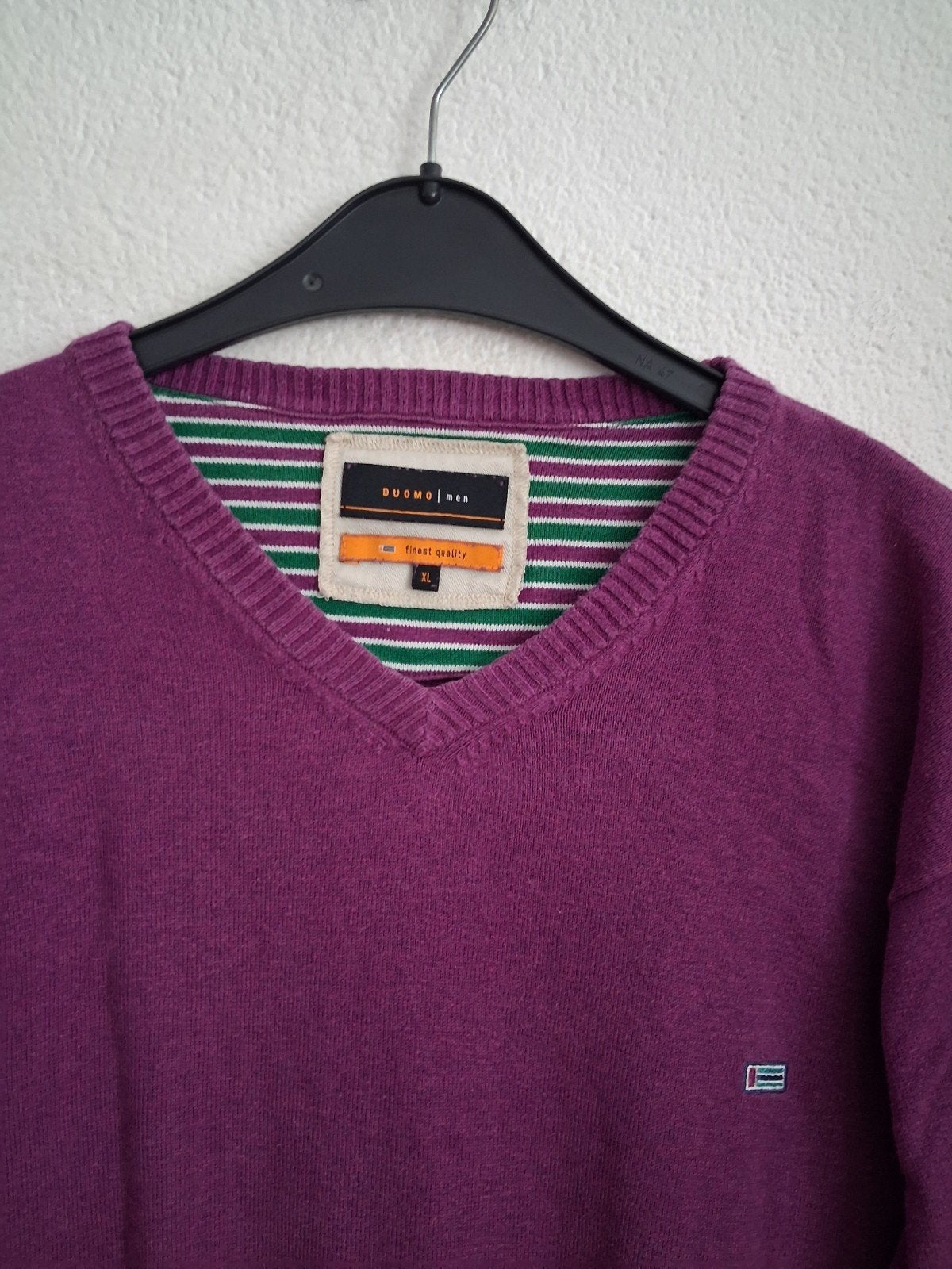 Duomo Men paarse V-hals trui - Maat XL, Kleding | Heren, Ophalen of Verzenden