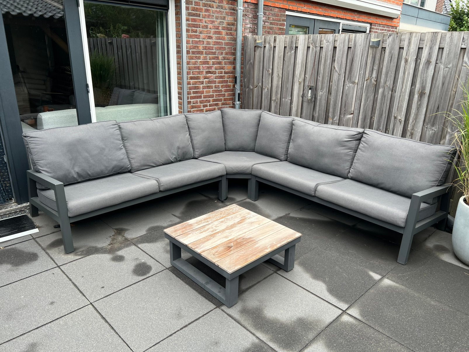 Loungebank 3 bij 3 aluminium, Tuin en Terras, Tuinsets en Loungesets, Ophalen, Gebruikt, Aluminium, Bank