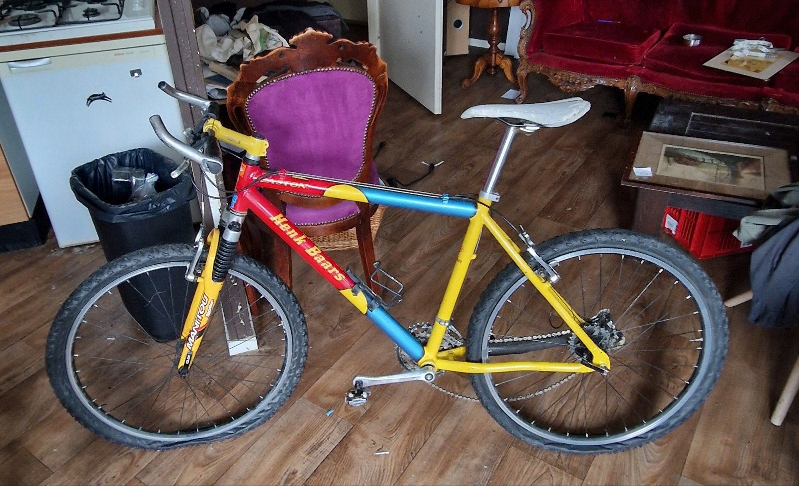 Retro Henk Baars Mountainbike – Shimano Deore XT / Manitou, Fietsen en Brommers, Ophalen, Gebruikt, Vering