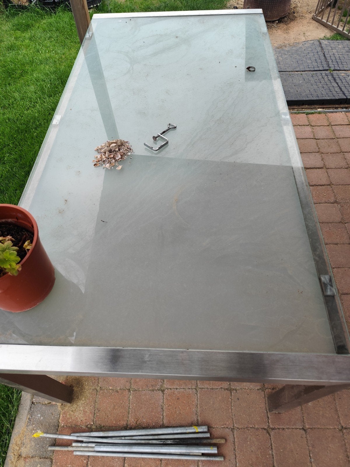 Gratis glazen tafel, Huis en Inrichting, Tafels | Eettafels, Gebruikt, Rechthoekig, Ophalen of Verzenden