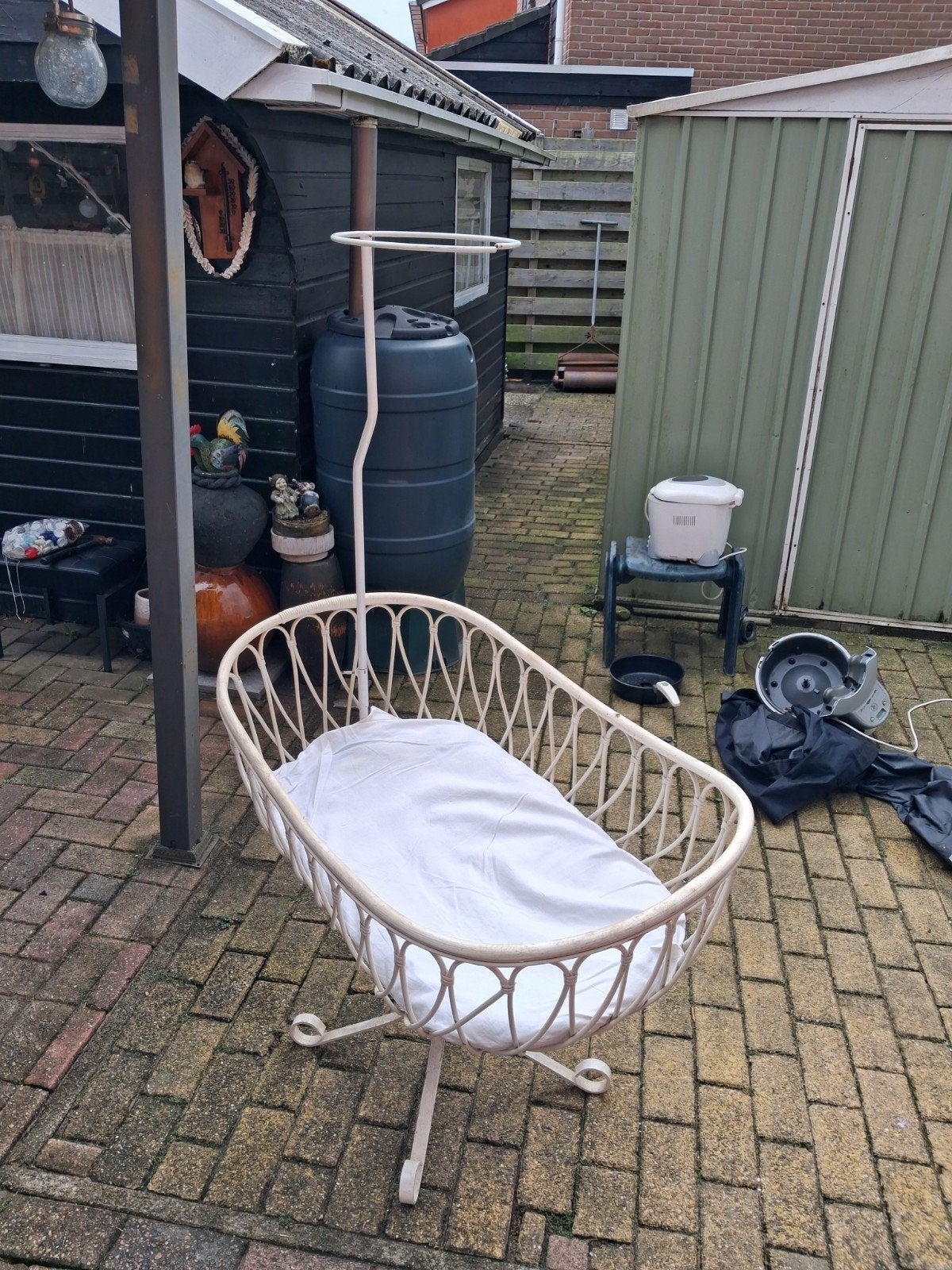 Wieg met matras en hemeltje, Ophalen, Gebruikt, Wieg