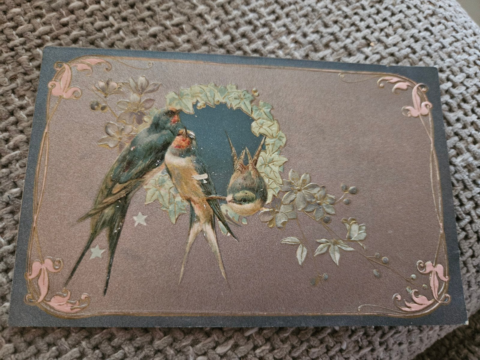 Brocante relief  Zwaluwen 1905, Ophalen of Verzenden