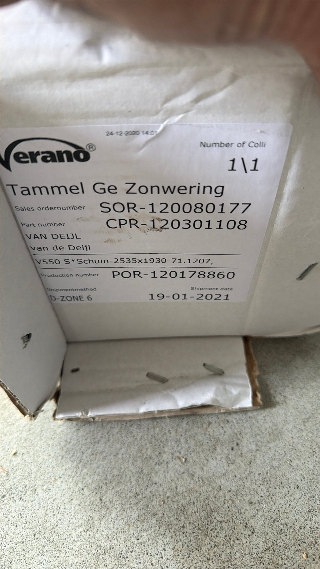 Verano v550 rits screen 2535x1930 alu met donker doek, 150 tot 300 cm, Ophalen, Zo goed als nieuw