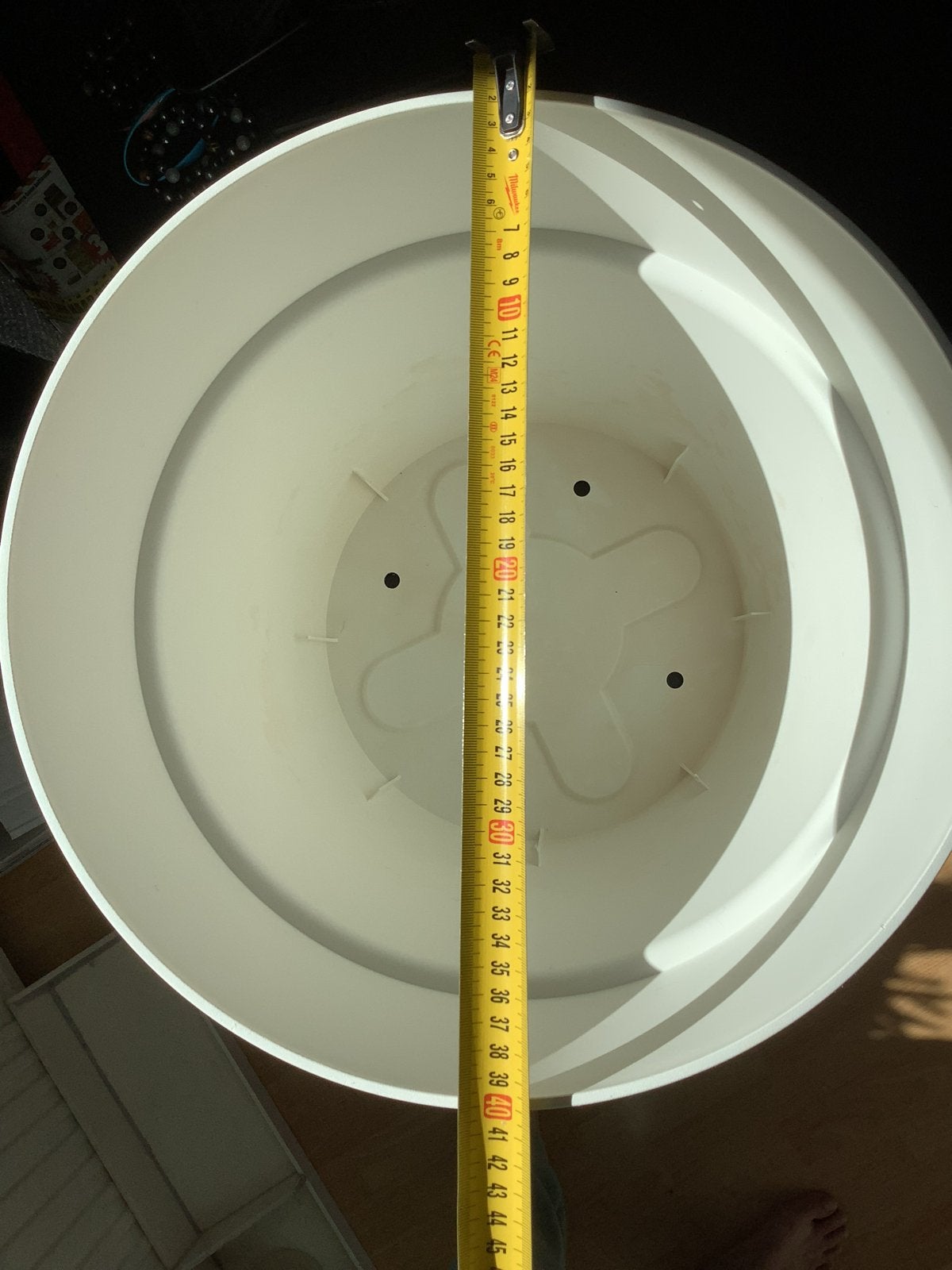 Grote witte ronde ELHO bloempot - 40 cm doorsnede, Tuin en Terras, Bloempotten, Ophalen, Kunststof, Gebruikt, 40 cm of meer
