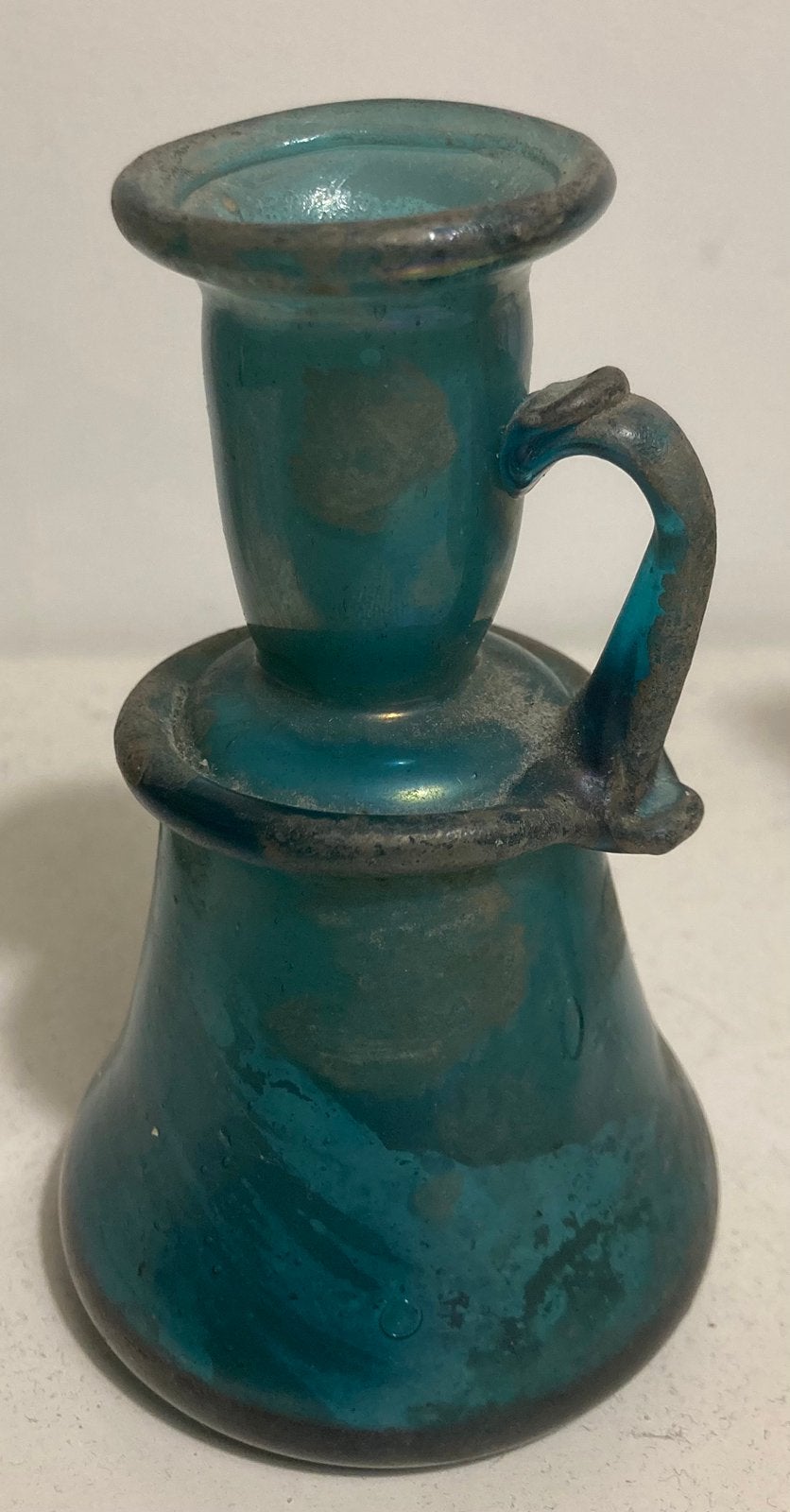 blauw groen Romeins ? vaasje, Ophalen of Verzenden