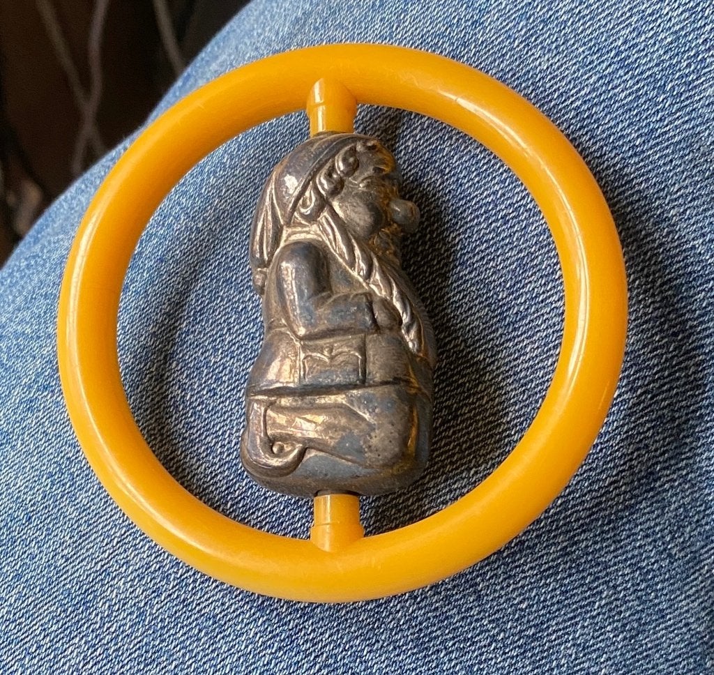 verzilverde bijtring Schoonhoven, Antiek en Kunst, Ophalen of Verzenden