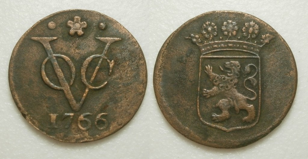 PD11354 Holland VOC Duit 1766, Ophalen of Verzenden, Vóór koninkrijk, 1 cent, Losse munt